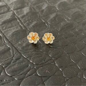 Sterling silver 925 Flower Citrine earrings